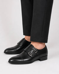 Black Double Monk-Strap Brogue