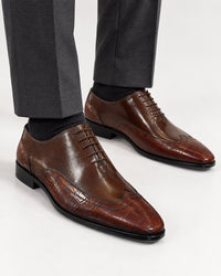 Brown Crocodile-Panel Oxford