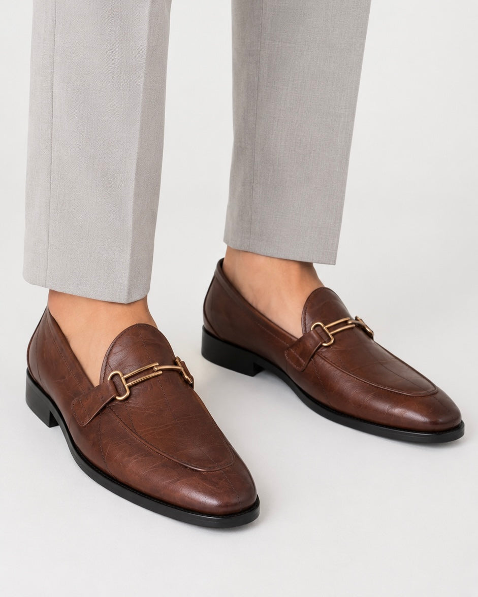 Brown Gold Bit Slip-On