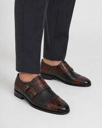Two-Tone Brown Double Monk-Strap