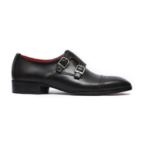 Black Double Monk-Strap Brogue - top view