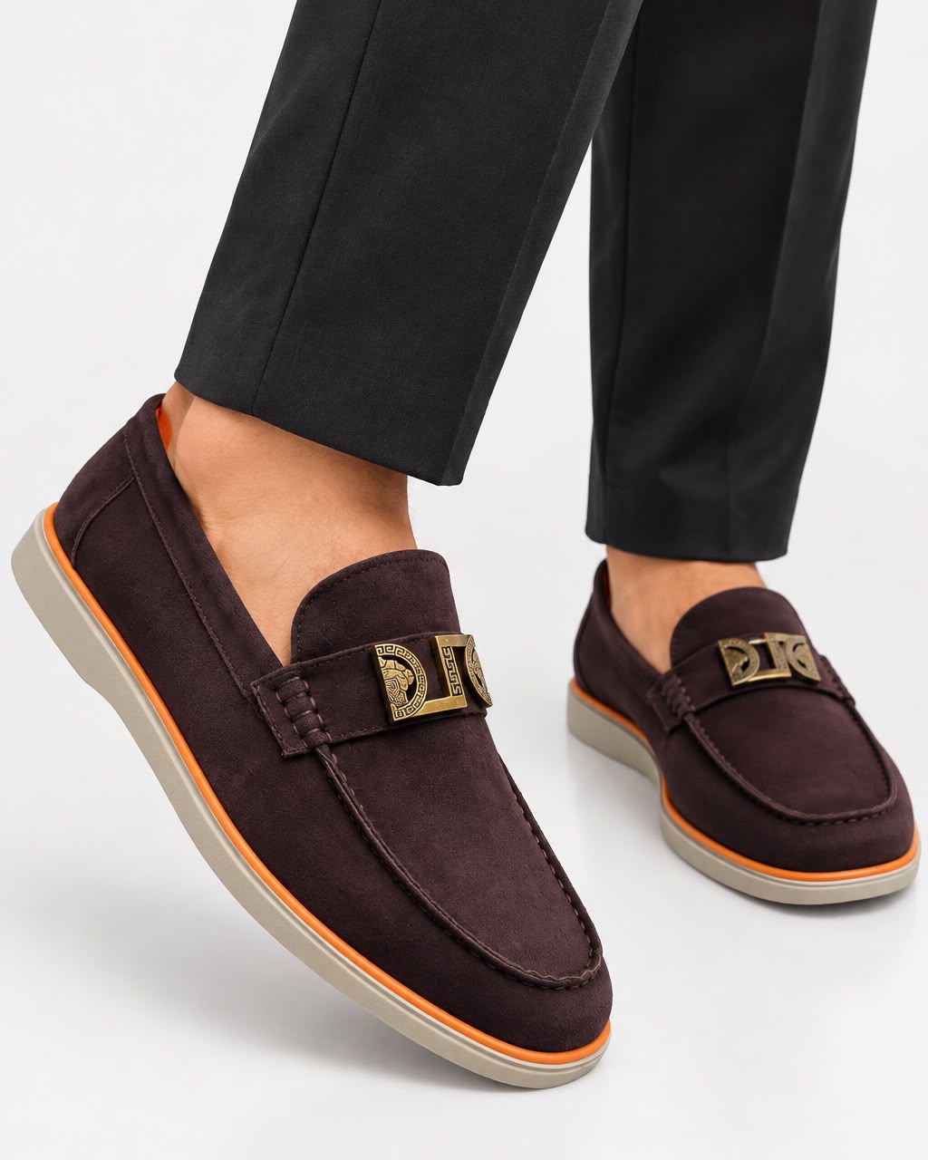 Brown Metallic Ornament Loafer