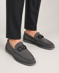 Grey Patterned Strap Loafer